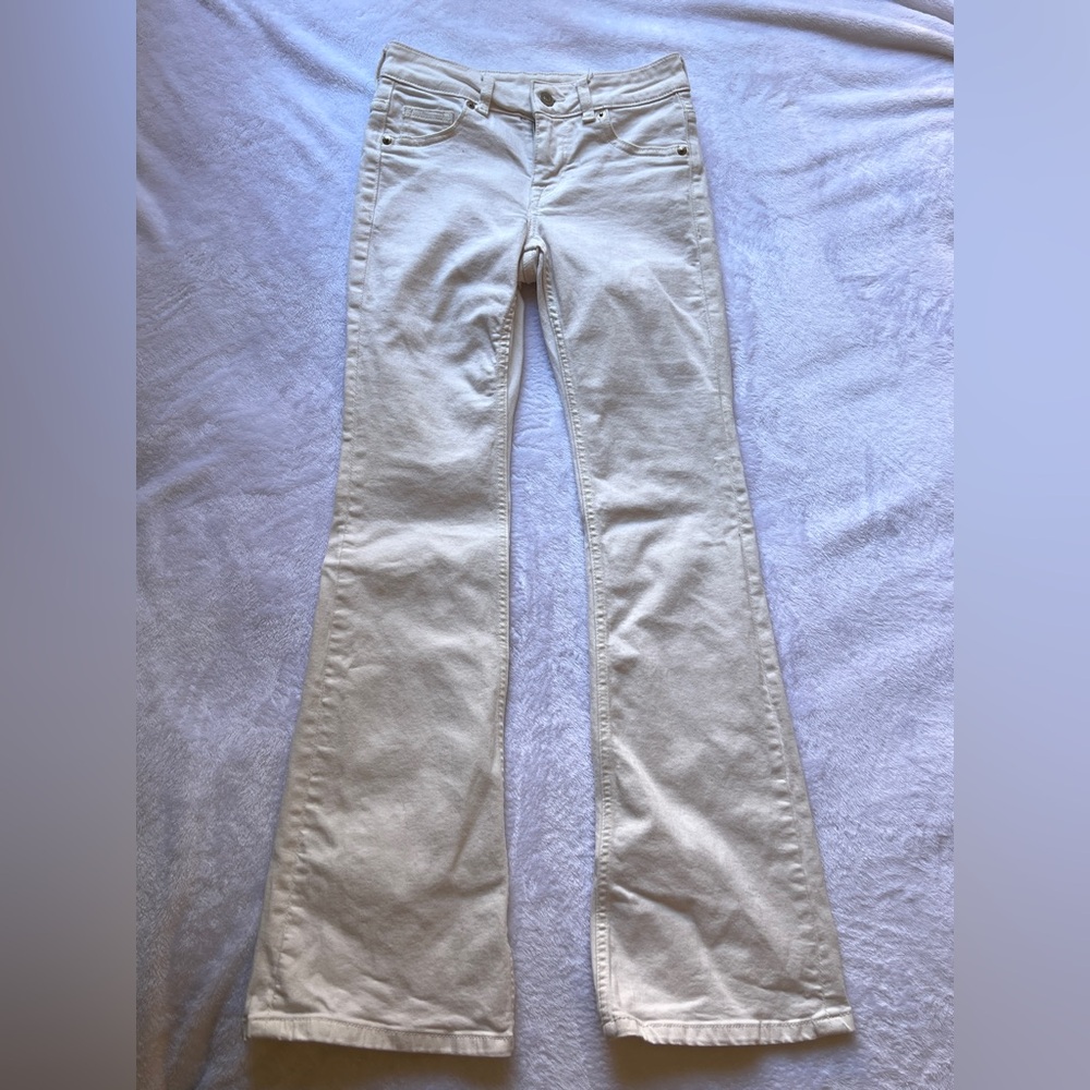 H&M White Low Rise Flare Jeans